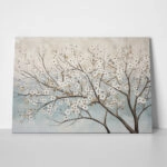 Πινακας σε καμβά WATERCOLOR PAINTING OF WHITE SAKURA FLOWERS