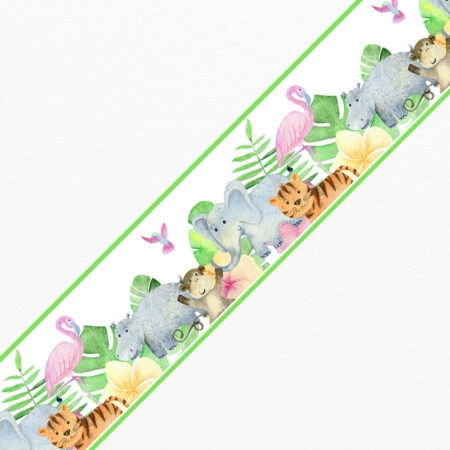 Μπορντούρα τοίχου WATERCOLOR SAFARI ANIMALS - Παιδικες μπορντουρες Sticky 1