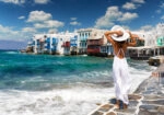 Πινακας σε καμβά WOMAN IN MYKONOS