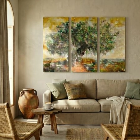Τρίπτυχος Πινακας OLIVE TREE PAINTING - Υπαιθρος Sticky 6