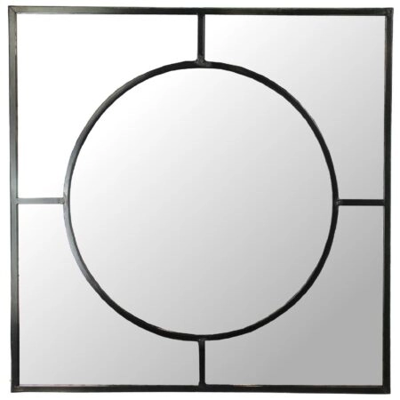 Καθρέπτης ArteLibre Μαύρο Μέταλλο 77x3x77cm - Καθρέπτες