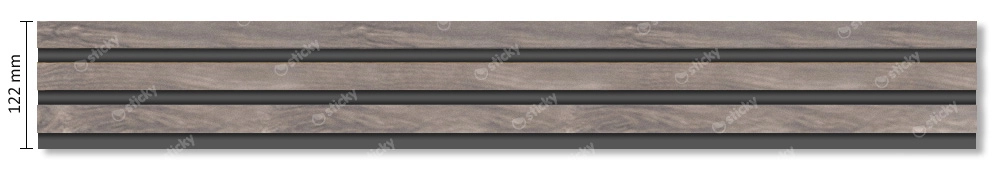 Διακοσμητικό panel τοίχου με 3D πηχακια 00 PIANO πλατος 12.2cm x υψος 2.90m WALNUT/DARK GREY
