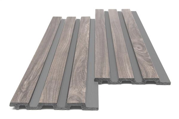 Διακοσμητικό panel τοίχου με 3D πηχακια 00 PIANO πλατος 12.2cm x υψος 2.90m WALNUT/DARK GREY