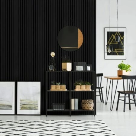 Διακοσμητικό panel τοίχου με 3D πηχακια 10 RESIDENCE πλατος 12.2cm x υψος 2.90m BLACK - Πανελ τοίχου με 3D πηχάκια