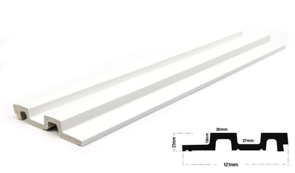 Διακοσμητικό panel τοίχου με 3D πηχακια 01 RESIDENCE πλατος 12.2cm x υψος 2.90m WHITE