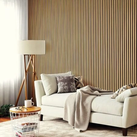 Διακοσμητικό panel τοίχου με 3D πηχακια F4 RESIDENCE πλατος 12.2cm x υψος 2.90m NAT.OAK/BLACK - Πανελ τοίχου με 3D πηχάκια