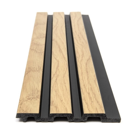 Διακοσμητικό panel τοίχου με 3D πηχακια F4 PIANO πλατος 12.2cm x υψος 2.90m NAT.OAK/BLACK - Πανελ τοίχου με 3D πηχάκια Sticky 3