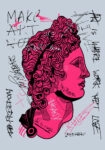 Πινακας σε καμβά APOLLO PINK CALLIGRAPHY