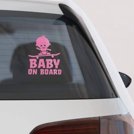 Αυτοκολλητο Αυτοκινητου BABY ON SKATEBOARD - Αυτοκόλλητα Baby on board Sticky 1