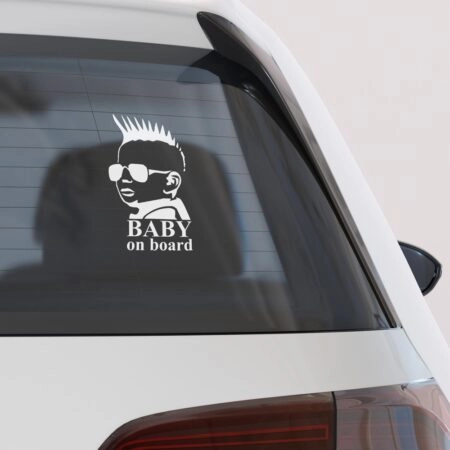 Αυτοκολλητο Αυτοκινητου BABY PUNK ON BOARD - Αυτοκόλλητα Baby on board