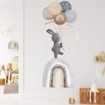 Αυτοκόλλητο Τοίχου BALLOON BUNNY ON RAINBOW