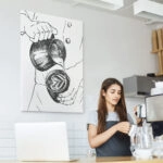 Πινακας σε καμβά BARISTA MAKING COFFEE