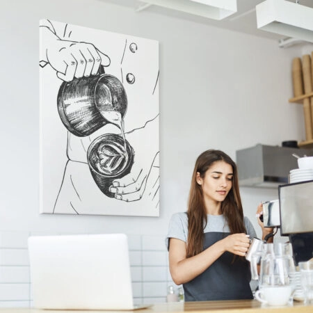 Πινακας σε καμβά BARISTA MAKING COFFEE - Food and Drink