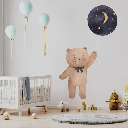 Αυτοκόλλητο Τοίχου BEAR WITH STAR BALLOON - Βρεφικα & Παιδικά