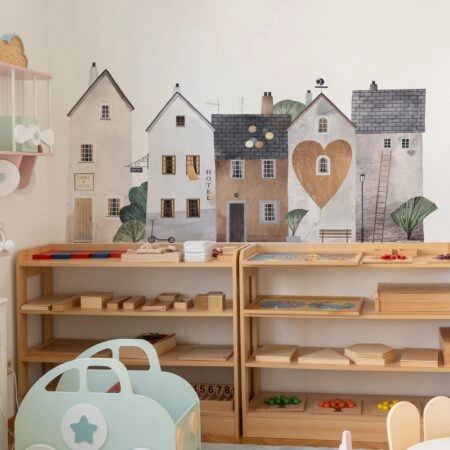 Aυτοκόλλητο Τοίχου CUTE MONTESSORI OLD TOWN - Βρεφικα & Παιδικά