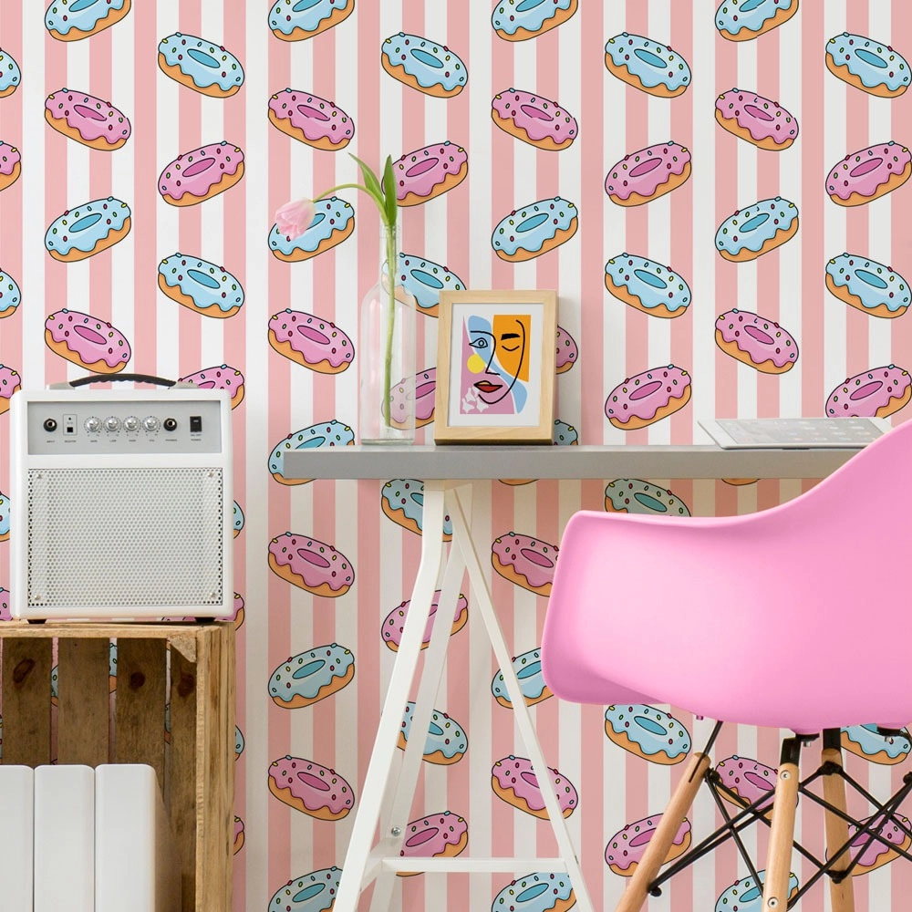 Αυτοκόλλητη Ταπετσαρία τοίχου DOODLE DONUTS