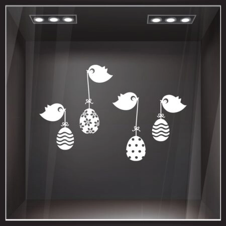 Αυτοκόλλητο Βιτρίνας EASTER BIRDS - Πασχαλινή βιτρίνα Sticky 1
