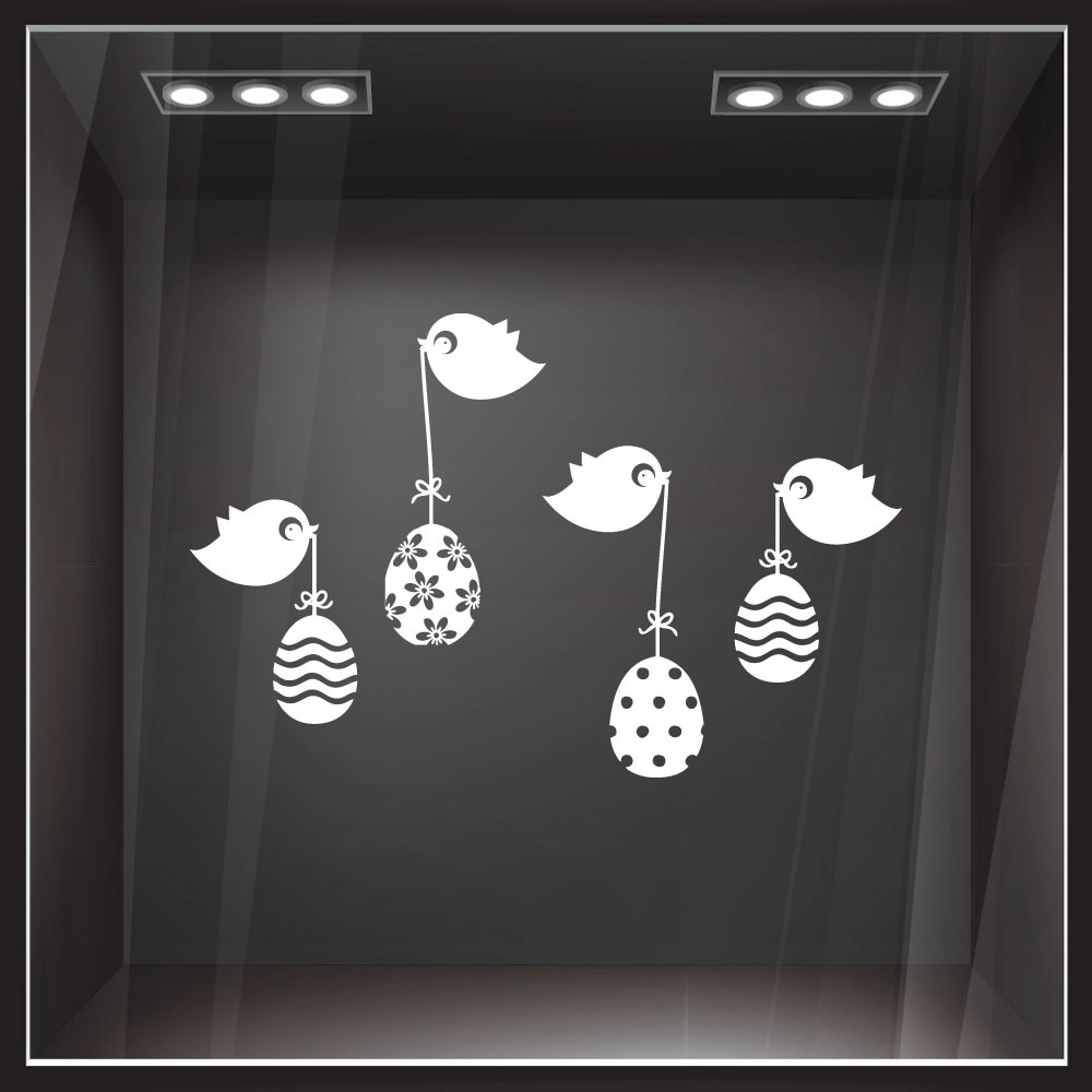 Αυτοκόλλητο Βιτρίνας EASTER BIRDS