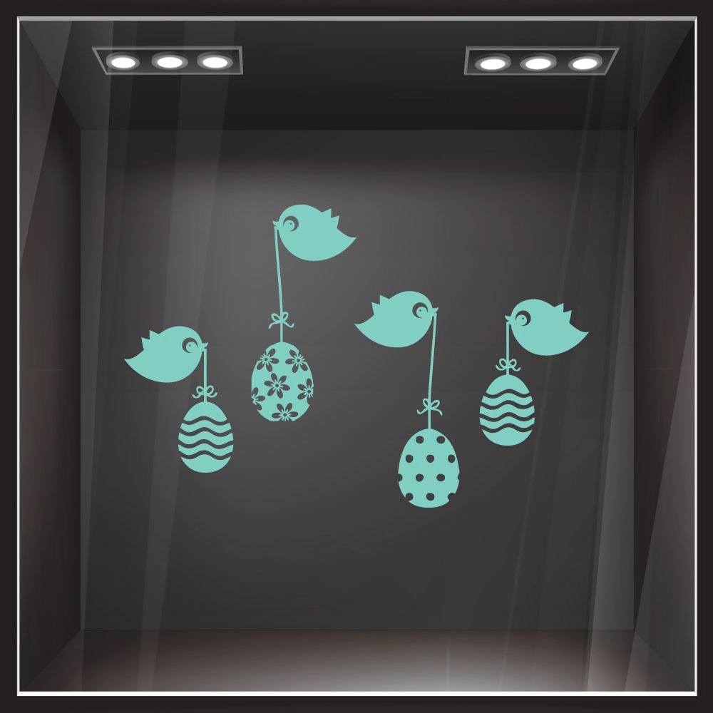 Αυτοκόλλητο Βιτρίνας EASTER BIRDS