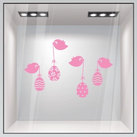 Αυτοκόλλητο Βιτρίνας EASTER BIRDS - Πασχαλινή βιτρίνα Sticky 2