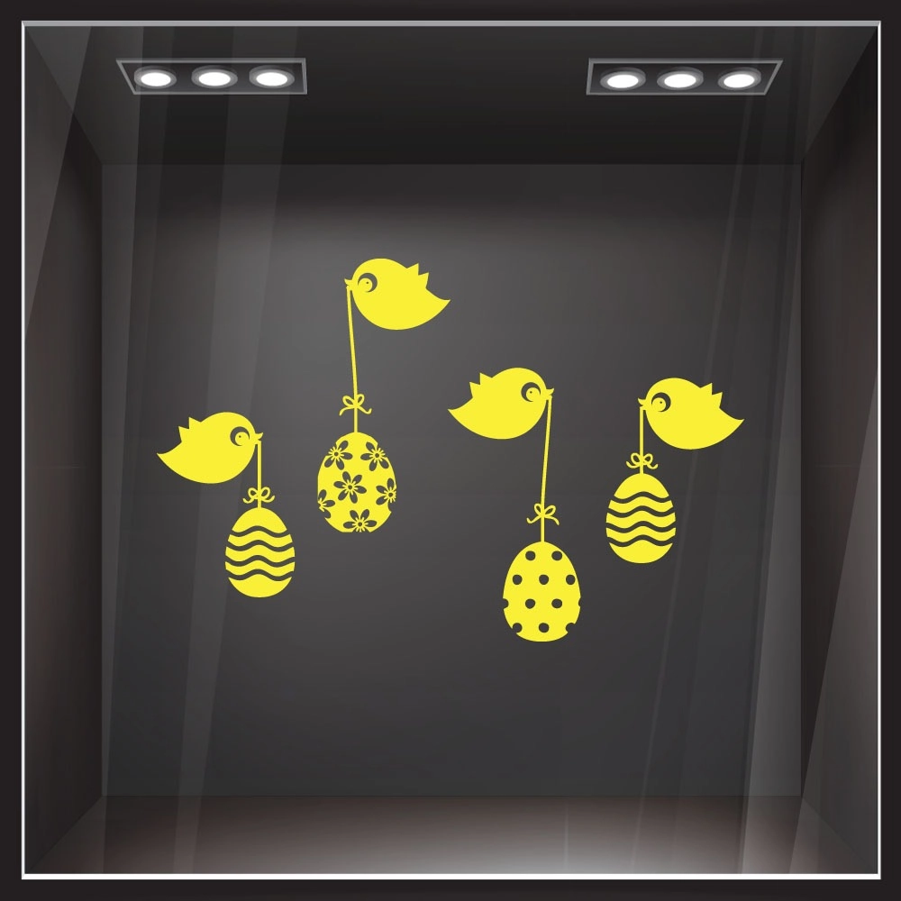 Αυτοκόλλητο Βιτρίνας EASTER BIRDS