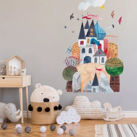 Αυτοκολλητο τοιχου FAIRYTALE CASTLE ON THE HILL - Βρεφικα & Παιδικά Sticky 1