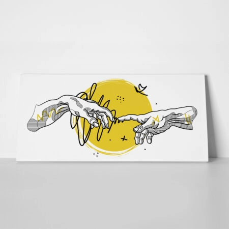 Πίνακας Πανοραμικός Σε Καμβά GEOMETRIC CREATION OF ADAM - Michelangelo Sticky 1