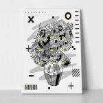 Πινακας σε καμβά GEOMETRIC SUNFLOWERS VAN GOGH