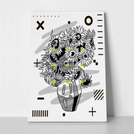 Πινακας σε καμβά GEOMETRIC SUNFLOWERS VAN GOGH - Vincent Van Gogh Sticky 1