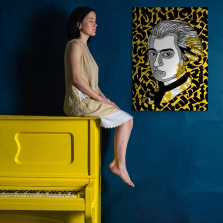 Πινακας σε καμβά GEOMETRIC YELLOW MOZART - Πινακες σε καμβα