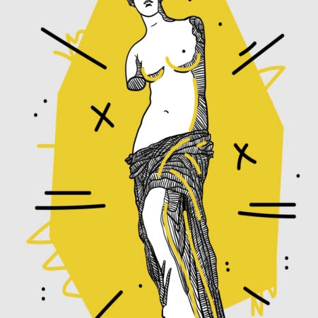 Πινακας σε καμβά GEOMETRIC YELLOW VENUS - Αξιοθεατα και Ιστορια Sticky 5