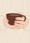 Πινακας σε καμβά GIRL HOLDING COFFEE MUG