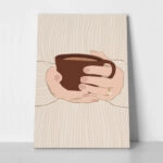 Πινακας σε καμβά GIRL HOLDING COFFEE MUG