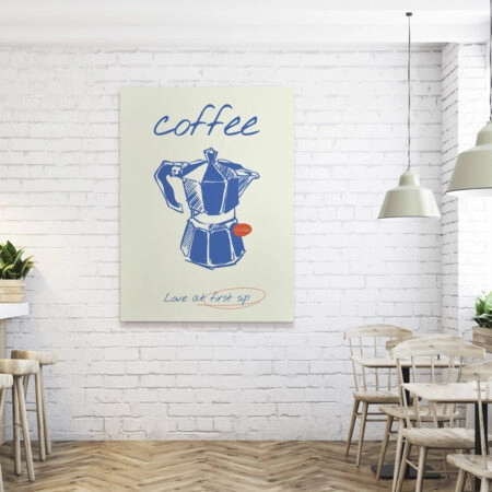 Πινακας σε καμβά HAND DRAWN COFFEE - Food and Drink