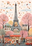 Πινακας σε καμβά HAND DRAWN EIFFEL TOWER