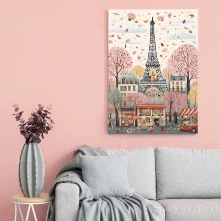 Πινακας σε καμβά HAND DRAWN EIFFEL TOWER - Παρισι