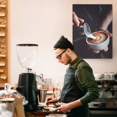 Πινακας σε καμβά LATTE ART COFFEE - Food and Drink