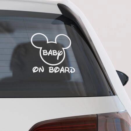Αυτοκολλητο Αυτοκινητου MICKEY ON BOARD - Αυτοκόλλητα Baby on board Sticky 2