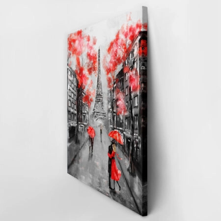 Πινακας σε καμβά PARIS BLACK WHITE AND RED PAINTING - Παρισι Sticky 3