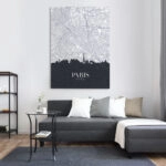 Πινακας σε καμβά PARIS CITY MAP