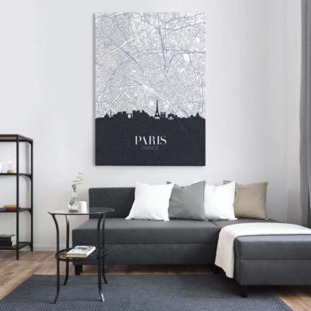 Πινακας σε καμβά PARIS CITY MAP - Χαρτες