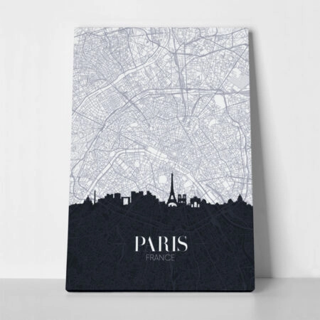 Πινακας σε καμβά PARIS CITY MAP - Χαρτες Sticky 1