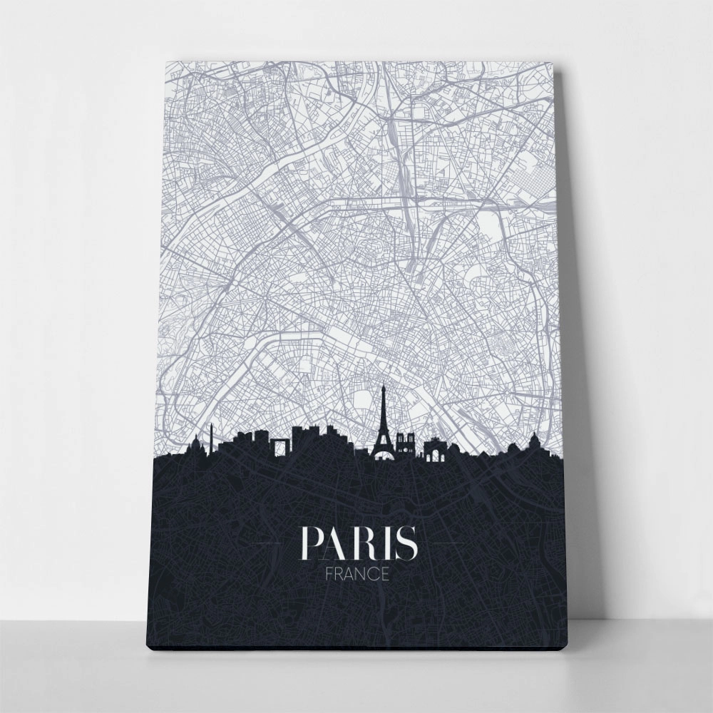 Πινακας σε καμβά PARIS CITY MAP