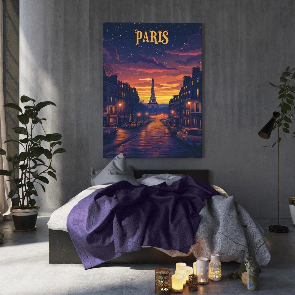 Πινακας σε καμβά PARIS NIGHT DRAWING