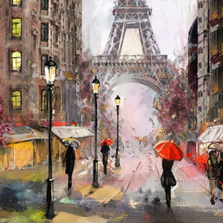 Πινακας σε καμβά PARIS STREET PAINTING - Παρισι Sticky 5