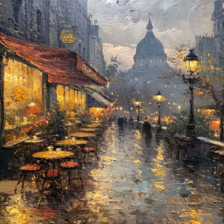 Πινακας σε καμβά PARISIAN CAFE PAINTING - Εργα Τεχνης Sticky 11