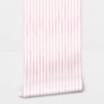 Αυτοκόλλητη Ταπετσαρία τοίχου PINK WATERCOLOR VERTICAL STRIPES