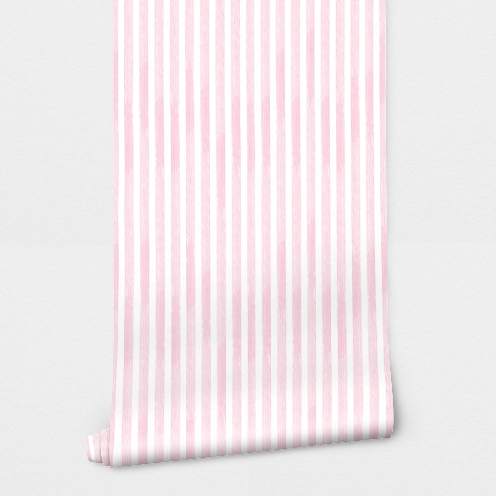 Αυτοκόλλητη Ταπετσαρία τοίχου PINK WATERCOLOR VERTICAL STRIPES