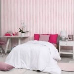 Αυτοκόλλητη Ταπετσαρία τοίχου PINK WATERCOLOR VERTICAL STRIPES