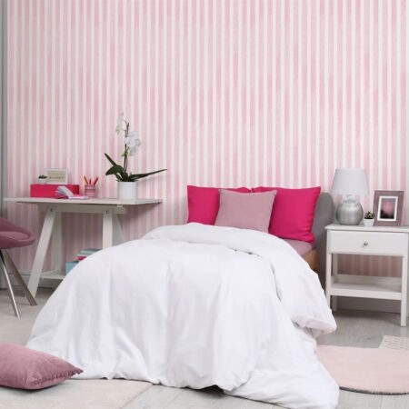 Αυτοκόλλητη Ταπετσαρία τοίχου PINK WATERCOLOR VERTICAL STRIPES